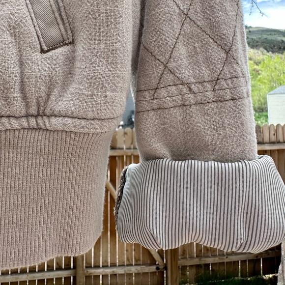 NWOT Anthropologie Hei Hei Itinerary Quilted Bomber Jacket Oatmeal Lined Large - Picture 10 of 16